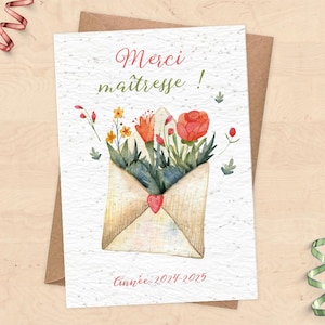 Carte à planter pour cadeau Maîtresse - merci maitresse !