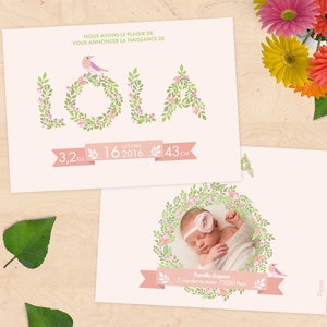 Geboorteakte te personaliseren, te delen baby-Floral Collection