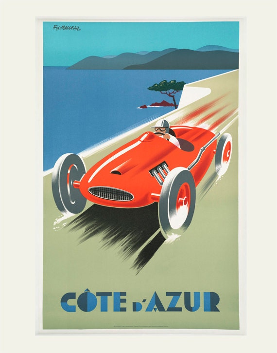 Art Déco 1930s Reise Poster Bandol Cote D/'Azur Französisch Riviera Vintage Retro