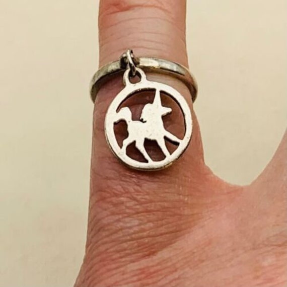 James Avery Unicorn Dangle Ring Charm Retired Size 2 1 2 Sterling Silver 925 Fantasy 80s Mystical Etsy