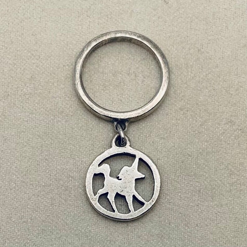James Avery Unicorn Dangle Ring Charm Retired Size 2 1/2 Sterling