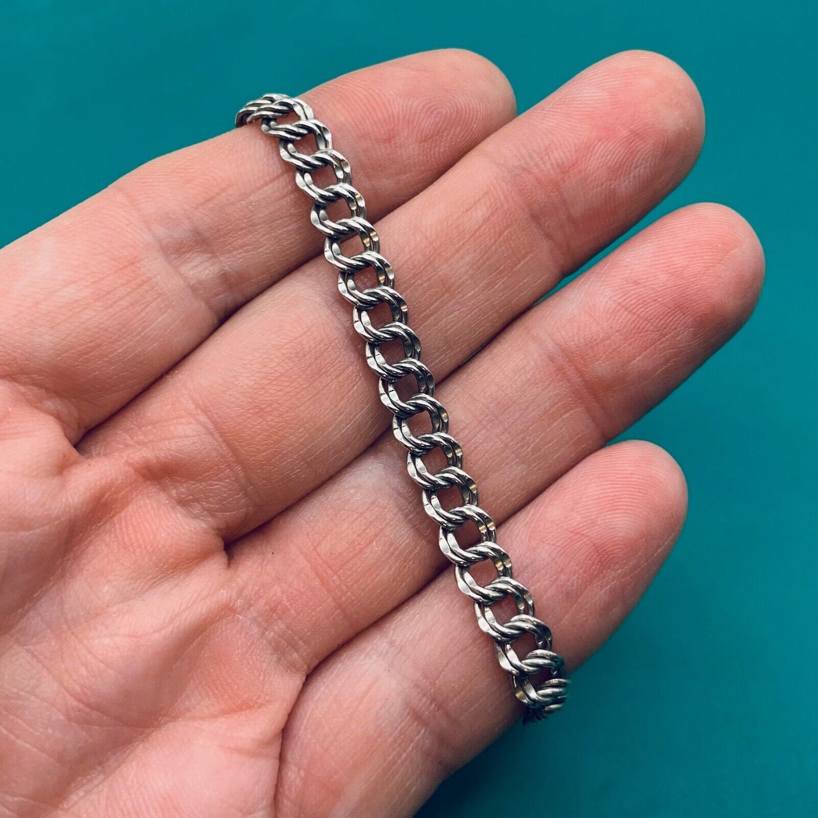 James Avery Light Double Curb Charm Bracelet Size Medium 7