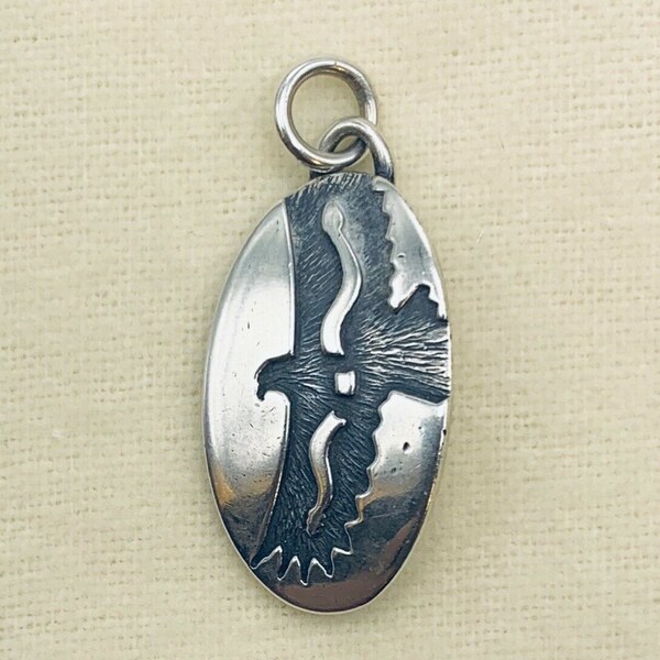 Retired James Avery Sterling Silver 925 Eagle Pendant - Converted & Rare - Uncut loop and ready to wear - Comes in a JA pouch and box