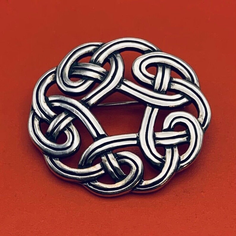 James Avery Celtic Love Knot Brooch Pin Retired Rare Sterling Silver
