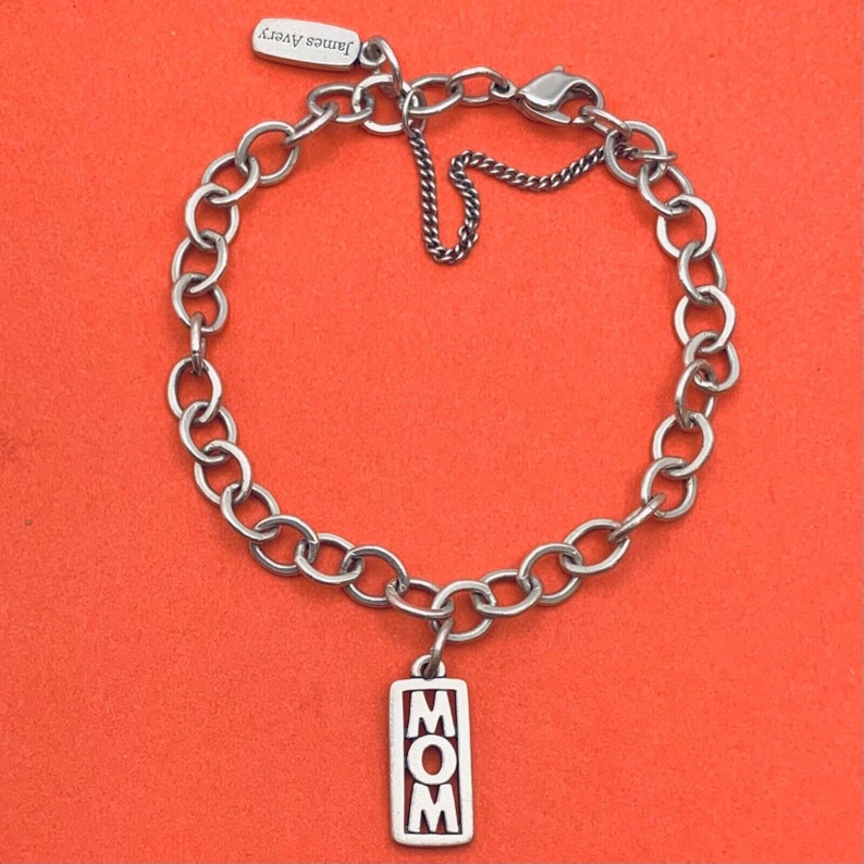 James Avery Charm Bracelet With Retired Mom Charm 7 Sterling