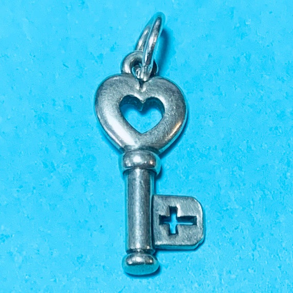 Retired James Avery Sterling Silver 925 Cross Heart Key Of - James Avery Key Pendants Retired James Avery Sterling Silver 925 Cross Heart Key Of - James Avery Key Pendants