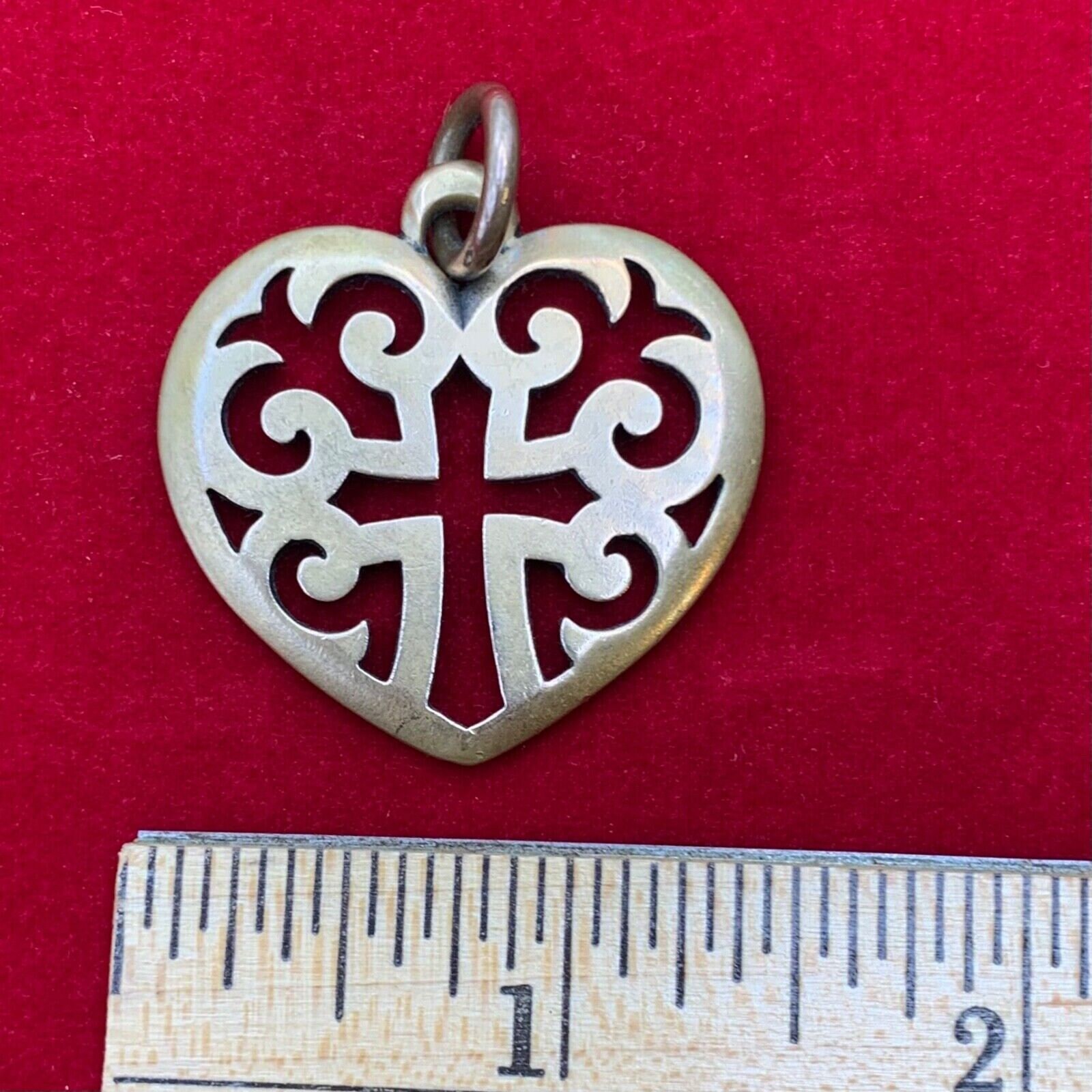 James Avery Regal Heart Pendant Retired Love Scroll Cross Bronze Etsy Canada