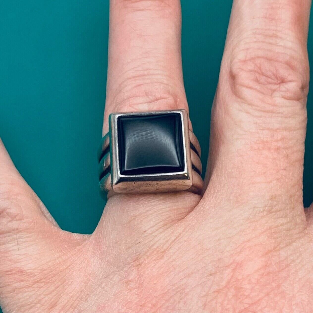 James Avery Heavy Black Square Onyx Ring Retired Rare Size 5 1 2 Sterling Silver Comes in a JA Pouch and Box Unisex Etsy Canada