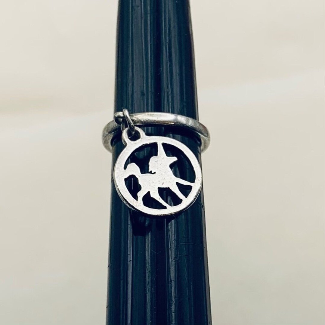 James Avery Unicorn Dangle Ring Charm Retired Size 2 1/2 Sterling