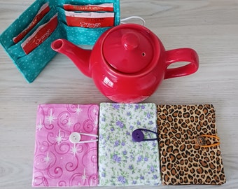 Travel Tea Bag Wallets, Pocket Tea Bag Holder