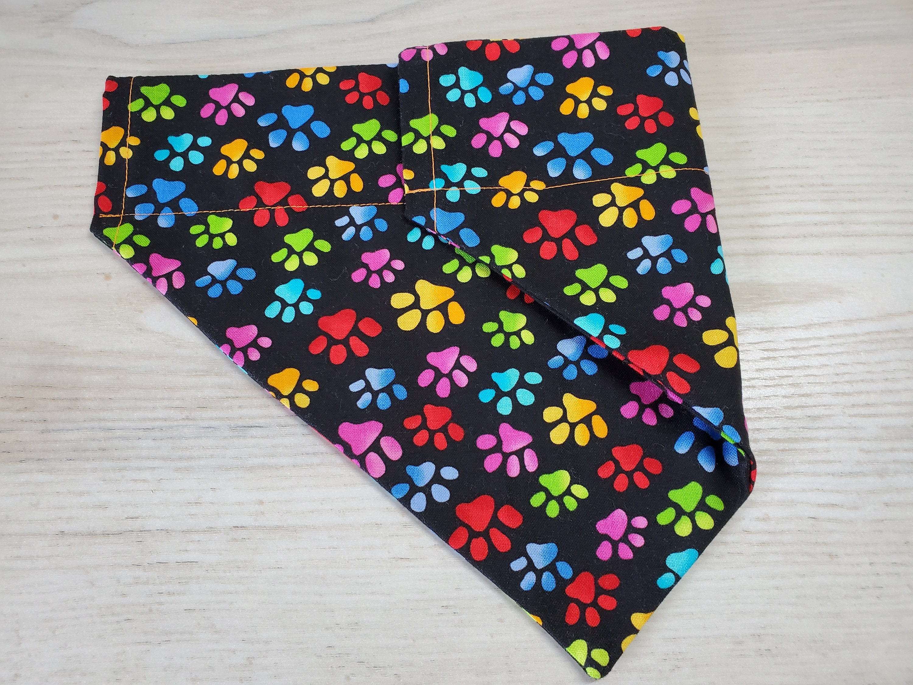 Dog Bandana/paw Print Over the Collar Dog Bandana/size Large - Etsy