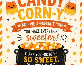 Candy Corn Staff Appreciation Flyer – Halloween Office Decor (Instant Download)
