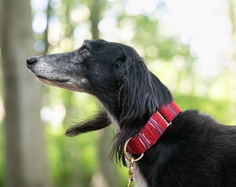 Collar Martingale Scarlet Ibis para perros: Collar étnico beduino para galgos, whippets, salukis y galgos.