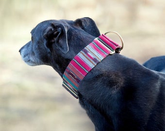 Atlas Red Bedouin Martingale Dog Collar: Ethnic Sighthound Collar Greyhound, Whippet, Saluki, Galgo