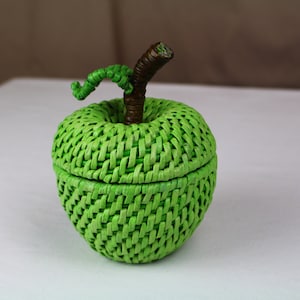 Apple container made of newspaper, decorative apple