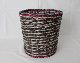 Newspaper wastebasket, large, grey-black