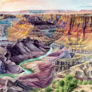 Grand Canyon National Park Watercolor Print