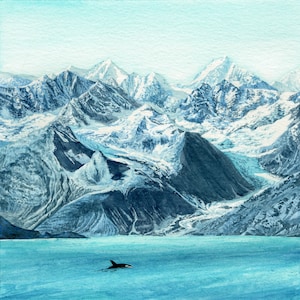 Glacier Bay National Park Watercolor Print