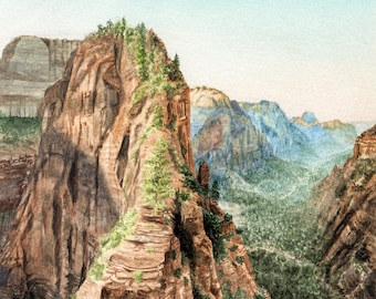Zion National Park Watercolor Print