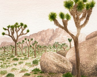 Joshua Tree National Park Watercolor Print