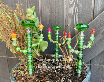 7” Cactus sun catcher, cactus plant stake, southwestern decor, succulent gift