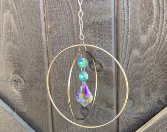 rainbow maker, iridescent crystals sun catcher, window decoration suncatcher, tree decoration