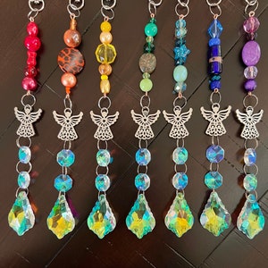 Guardian angel sun catcher, angel memorial gift, car rear view mirror charm, angel gift for mom
