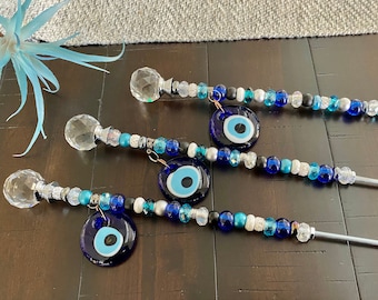 evil eye decor, evil eye plant stake, garden decor, hostess gift