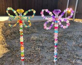 Estacas de cuentas para jardín de mariposas, regalo de mariposa para mamá, decoración artística de jardín de mariposas, regalo para el día de la madre