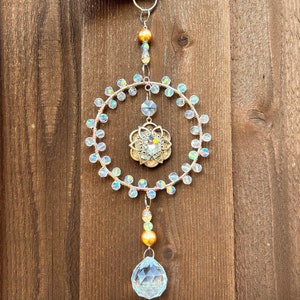 Mandala crystal Sun catcher, bohemian decor, gift for mom, mothers day gift, boho suncatcher