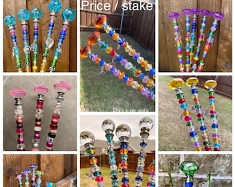 garden decor, suncatchers, glass sun catcher, garden stake, plant bling, fairy garden wand, plant stake