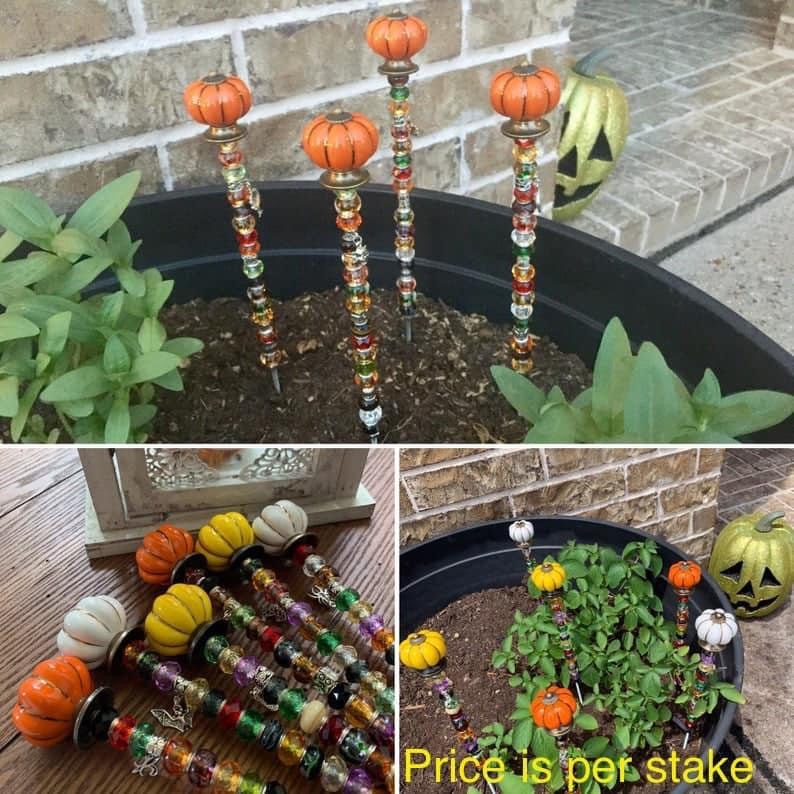 Yard gift for mom garden stakes glass beaded art garden Etsy
