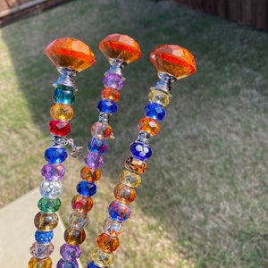 décorations d&#39;extérieur, cadeau de jardin, cadeau pour maman, tuteurs, décoration de jardin, oeuvre d&#39;art en perles de verre