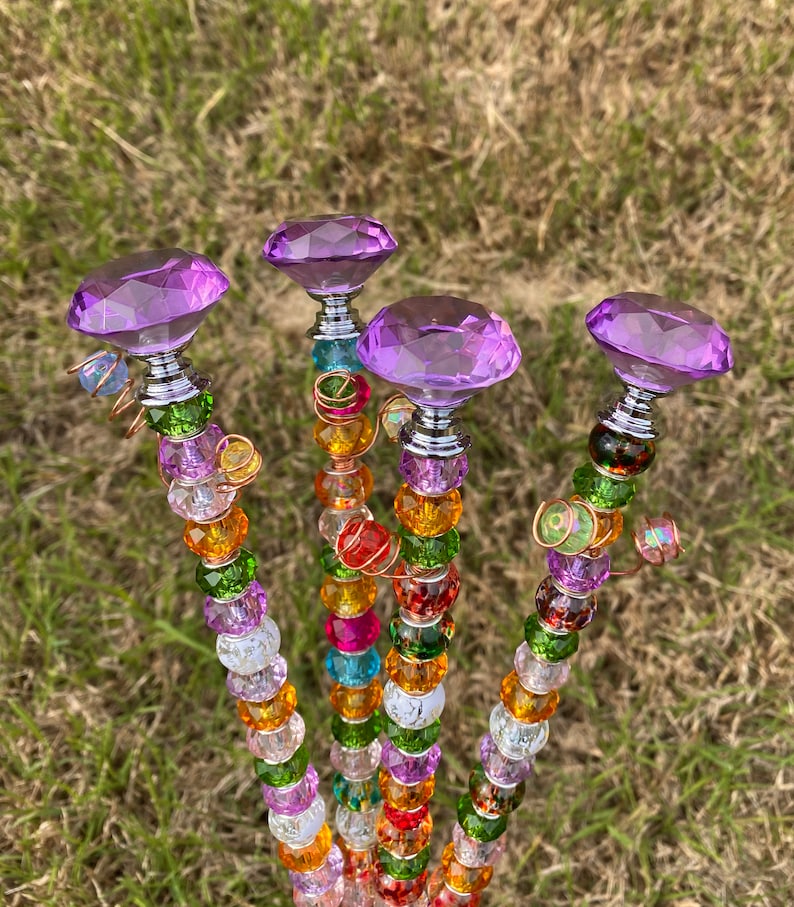 Garden suncatchers plant stakes garden gift for mom mothers Etsy