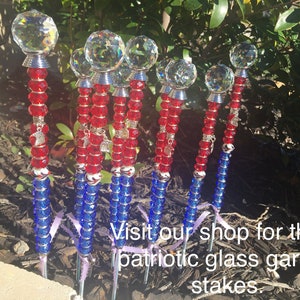 4th of july decor, patriotic yard decoration, USA flag, crystal suncatcher, memorial day decor, patriotic garden gift, gift for veteran image 10