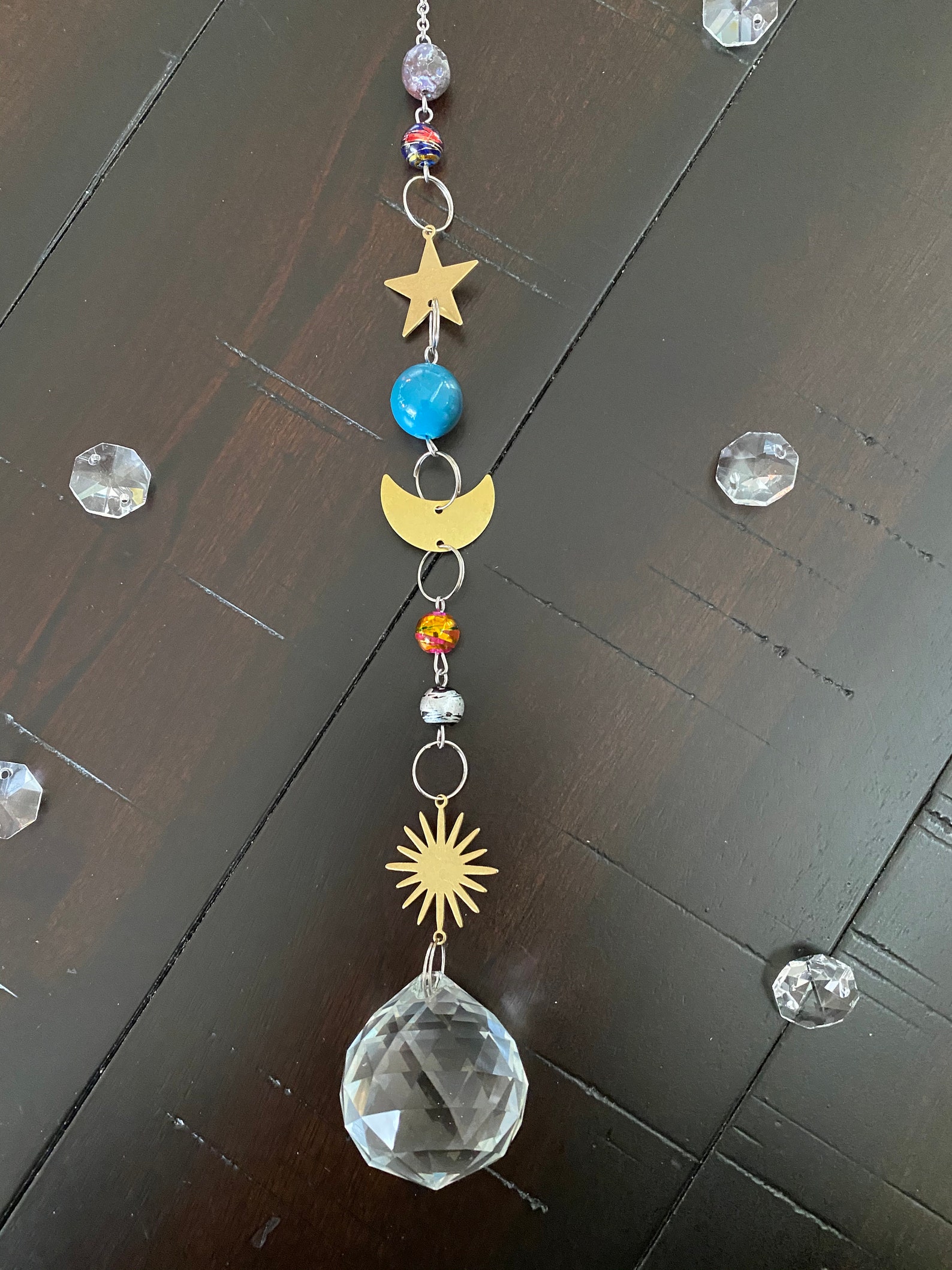 Sun Catcher Solar System Celestial Crystal Sun Etsy