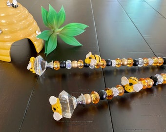 Decoración de abejas, estacas para jardín de abejas, estacas para abejorros, jardín de abejas melíferas, estacas para decoración de jardín, atrapasoles para abejas