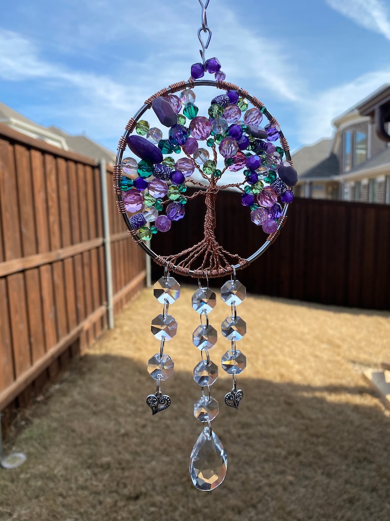 Spring Tree of Life, Spring Tree Decor, Crystal Sun Catcher, Tree of ...