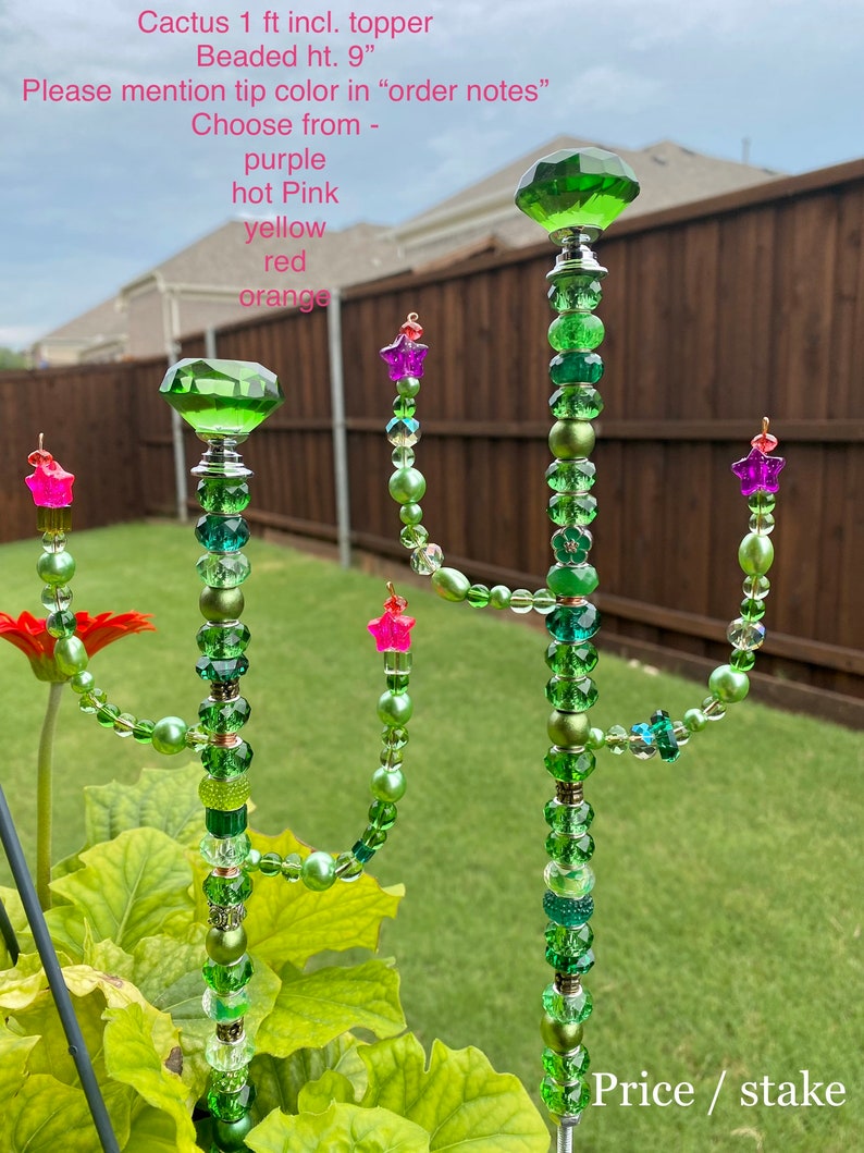 7 Cactus sun catcher, cactus plant stake, southwestern decor, succulent gift Cactus 1 ft - custom