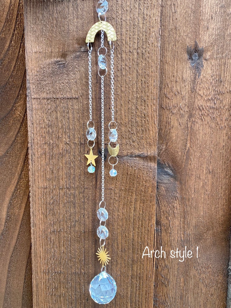 Celestial Crystal Sun Catcher Sun Moon Star Decor Galaxy Sun | Etsy