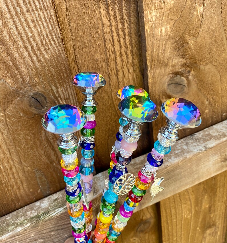 Beaded Garden Stake Plant Stake Garden Decor Christmas Gift Etsy