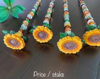Estacas de girasol, estacas para macetas, decoración de jardín, regalo para mamá, regalo para el Día de la Madre