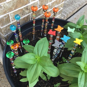 Beaded fairy garden stakes, Mothers Day gift for mom, Christmas outdoor decoration, beaded glass garden stake, glass suncatchers image 10