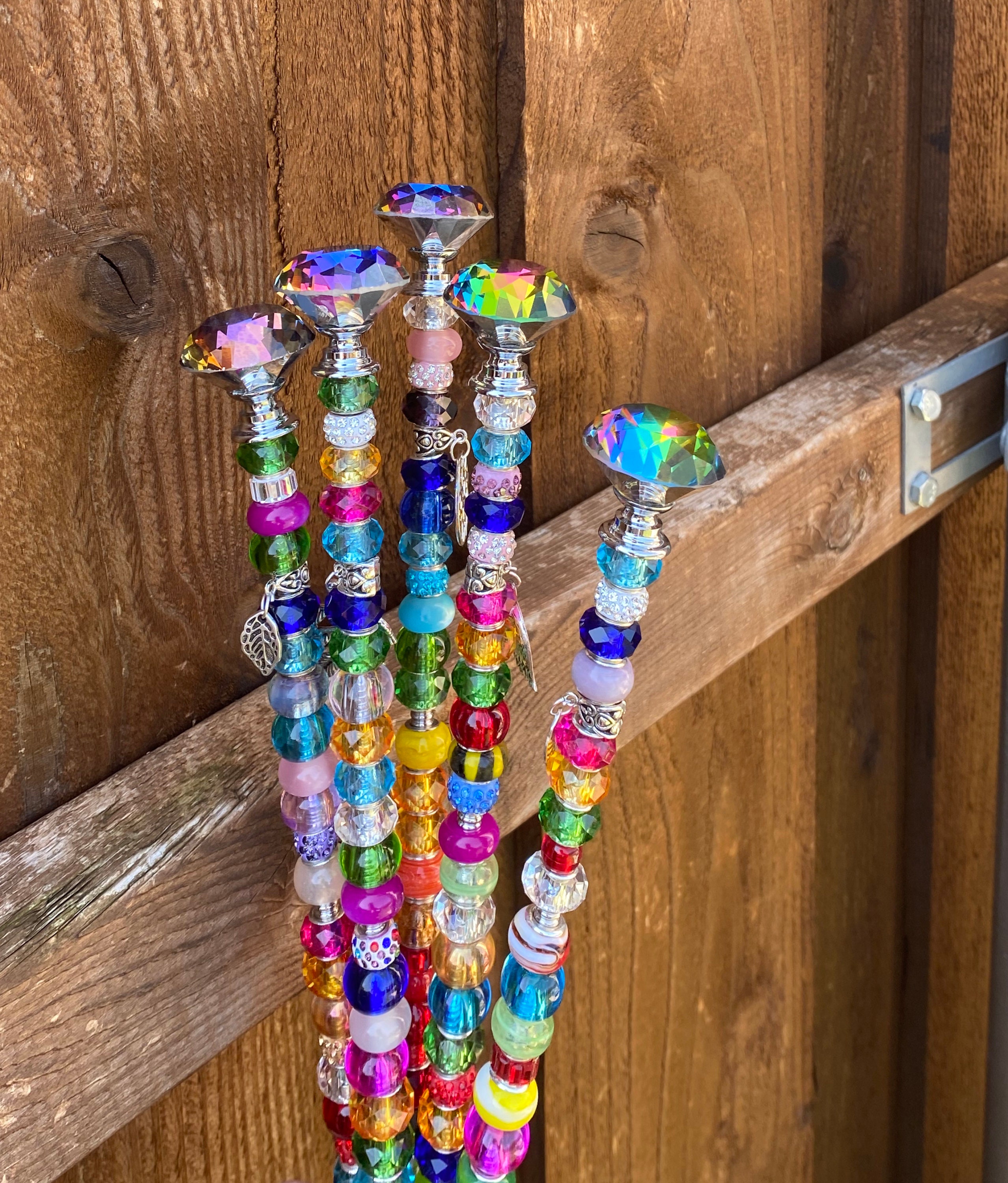 Beaded garden stake plant stake garden decor Christmas gift Etsy