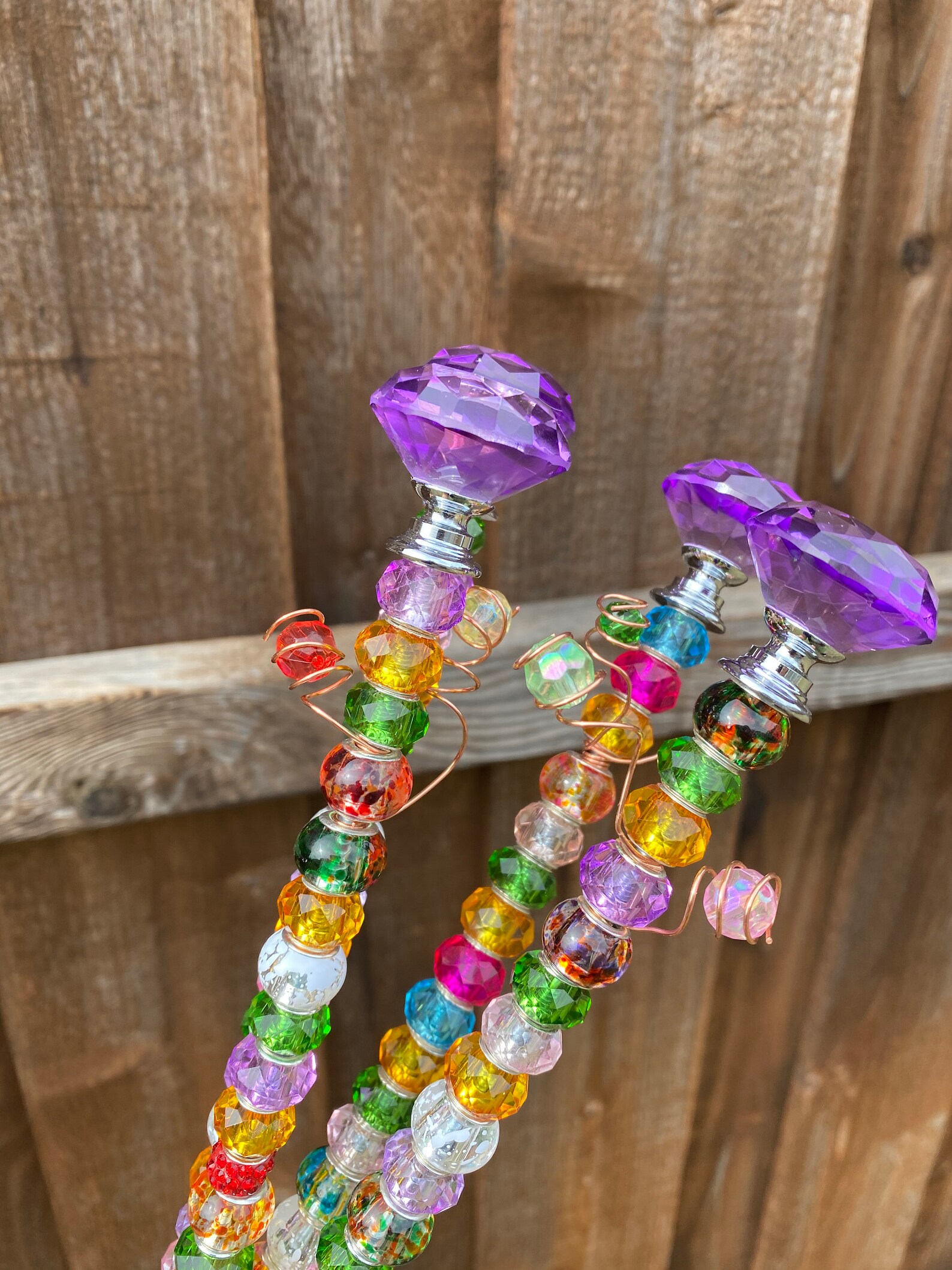 Garden Suncatchers Plant Stakes Garden Gift for Mom Mothers Etsy