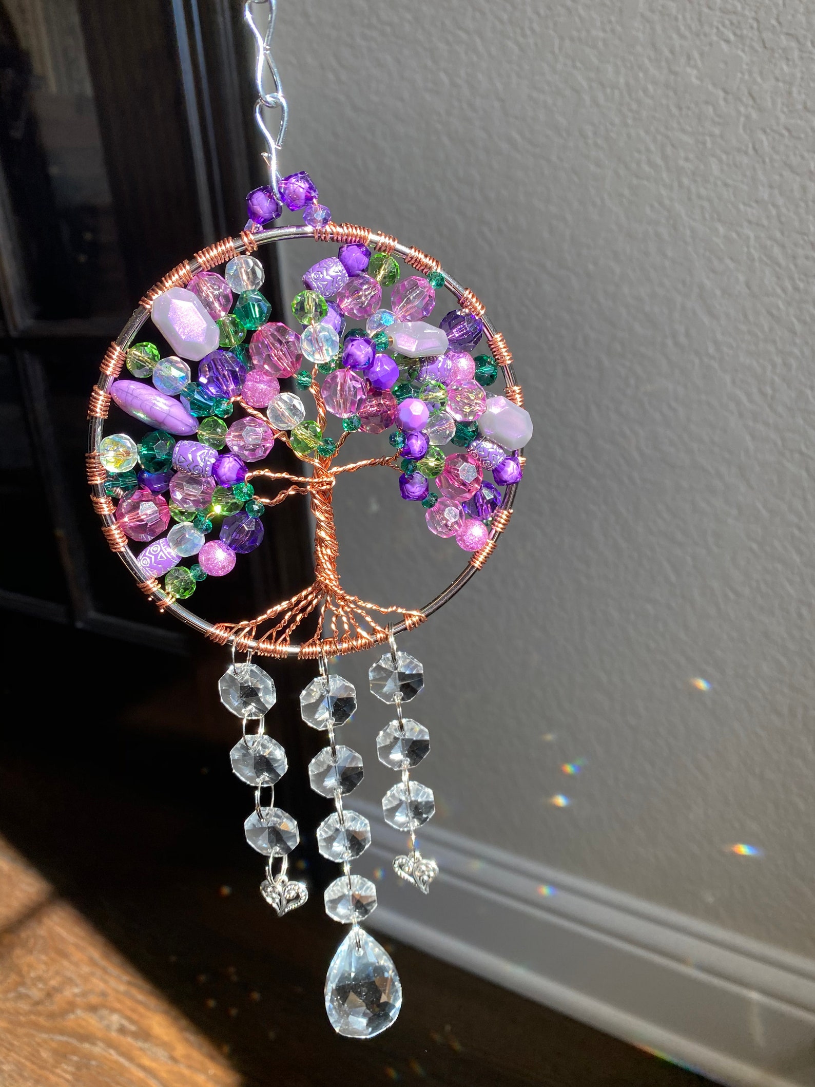 Spring Tree of Life, Spring Tree Decor, Crystal Sun Catcher, Tree of ...