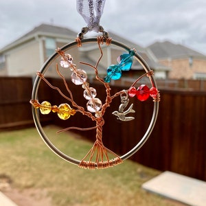 Family birthstone tree of life, Christmas ornament, birthstone gift, Mothers Day gift, gift for mom image 5