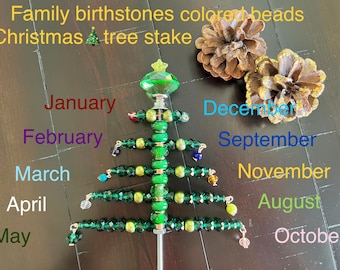 Regalo de piedra natal familiar, estaca para árbol de Navidad, adorno navideño, decoración navideña, decoración navideña para jardín