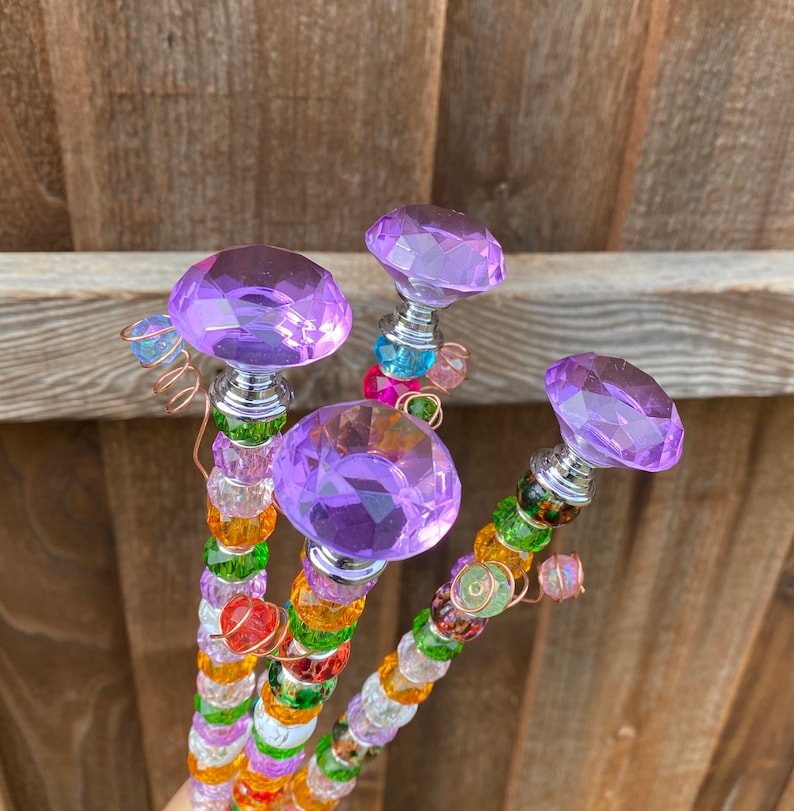 Garden suncatchers plant stakes garden gift for mom mothers Etsy