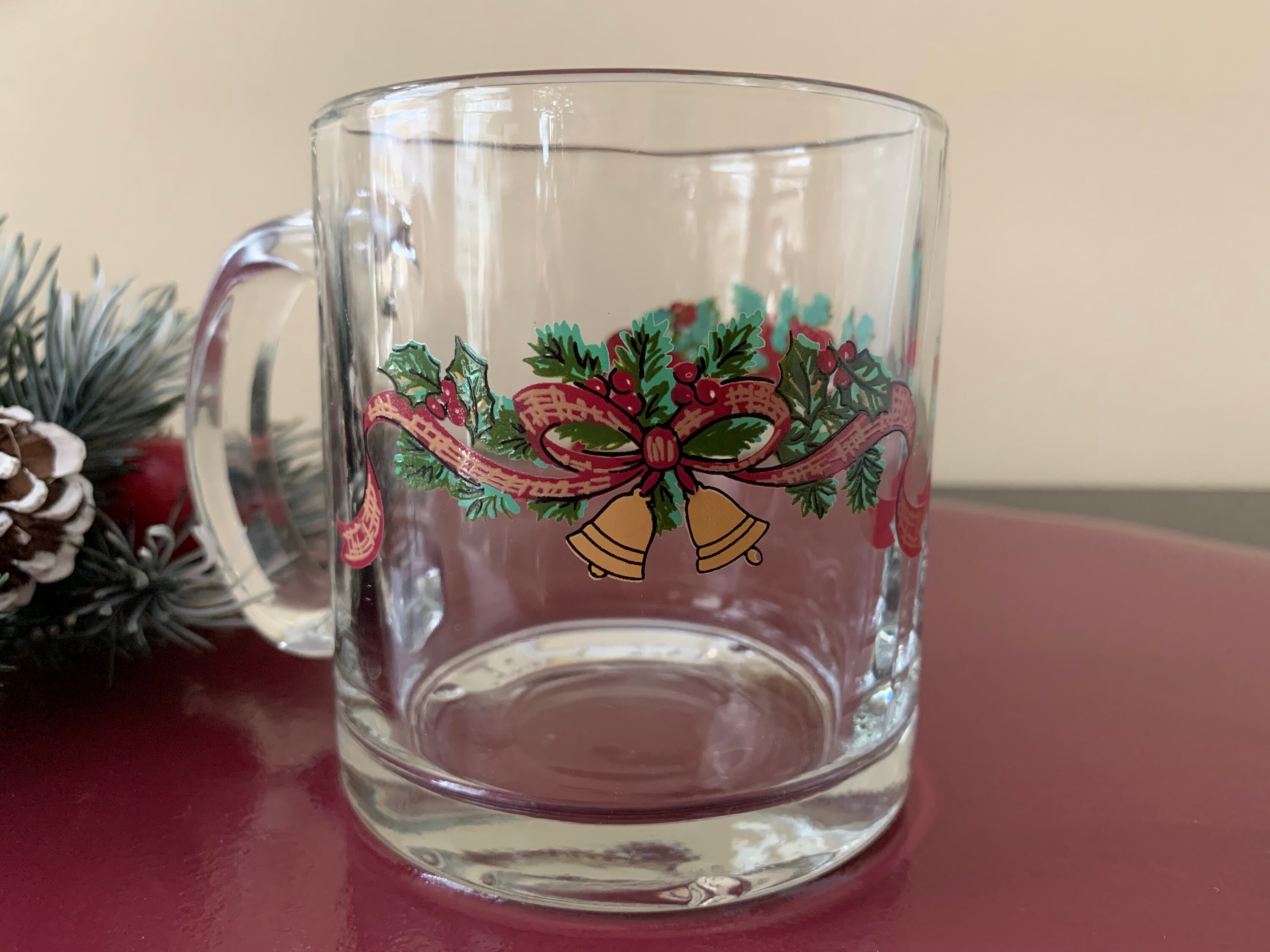 Libbey Christmas Mugs Set of 6 Clear 12 oz. Libbey Holiday Etsy